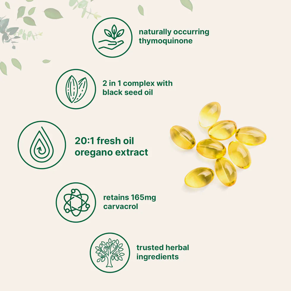 Micro Ingredients Oil of Oregano Softgels, 300 Count | 2 in 1 Formulated with Black Seed Oil | 4X Strength Carvacrol & Thymoquinone | Plant Based, Non-GMO